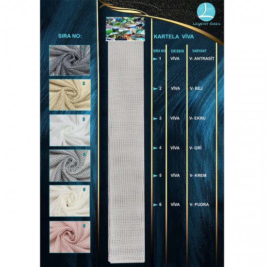 Viva Color Chart Wholesale Raschel Plain Knitted Tulle Curtain Fabrics Living Room and Bedroom Curtains 6 Models 100% Polyester